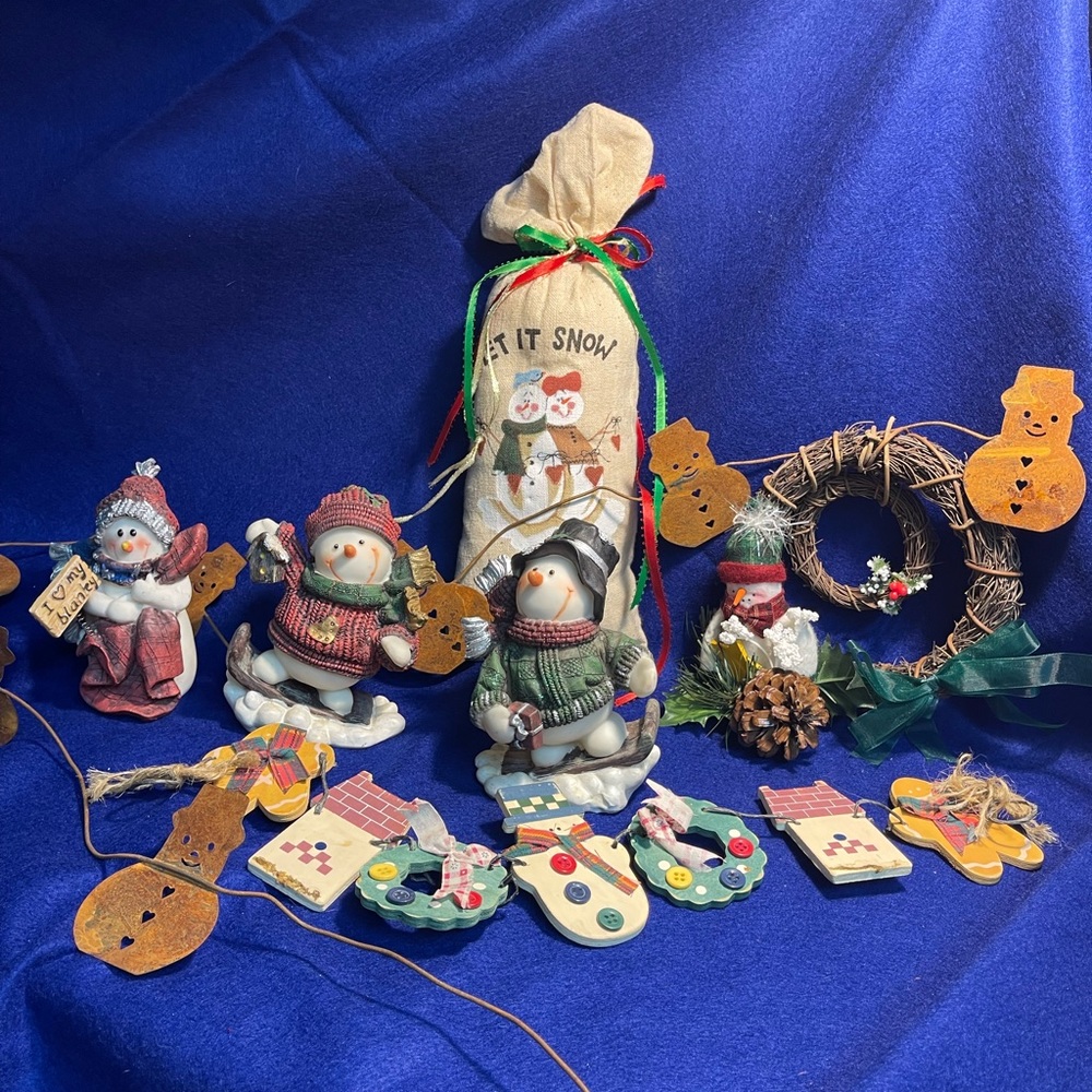 Variety of holiday snowmen